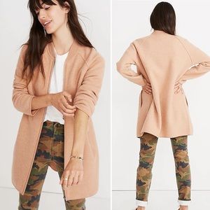 Madewell Wool Bomber Sweater Jacket - Bright Apricot